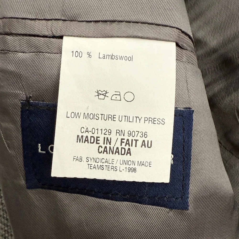 Lauren Ralph Lauren Pure New Wool Made in Canada 3 Button Houndstooth Blazer 40L